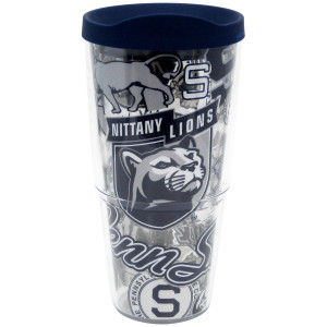 plastic double wall tumbler with assorted Penn State Nittany Lion graphics